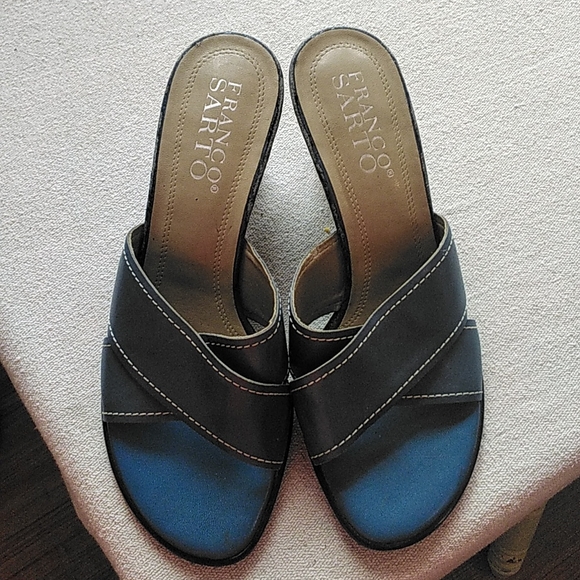 Blue heels Franco sarto size 8 1/2 - Picture 1 of 3